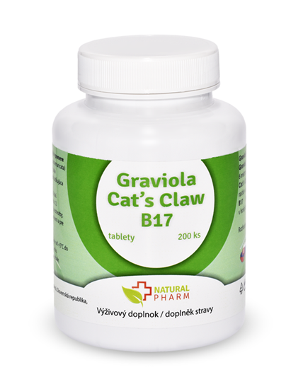 Obrázok Graviola + Cat´s Claw /Mačací pazúr/ + B17 35 mg tablety 200 ks  Exp. 12/2024